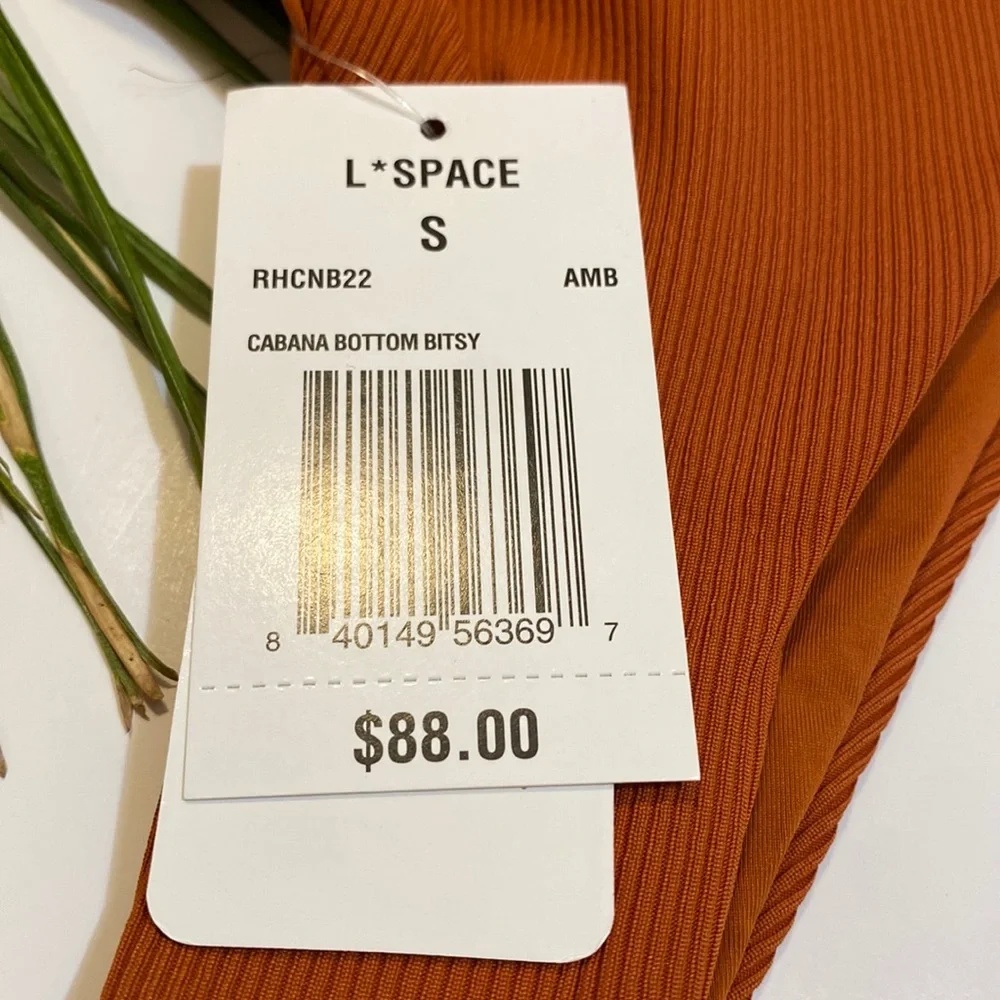 L*Space Cabana Bikini Ribbed‎ Bottom Bitsy, Color: Amber, Small, NWT, Brand New